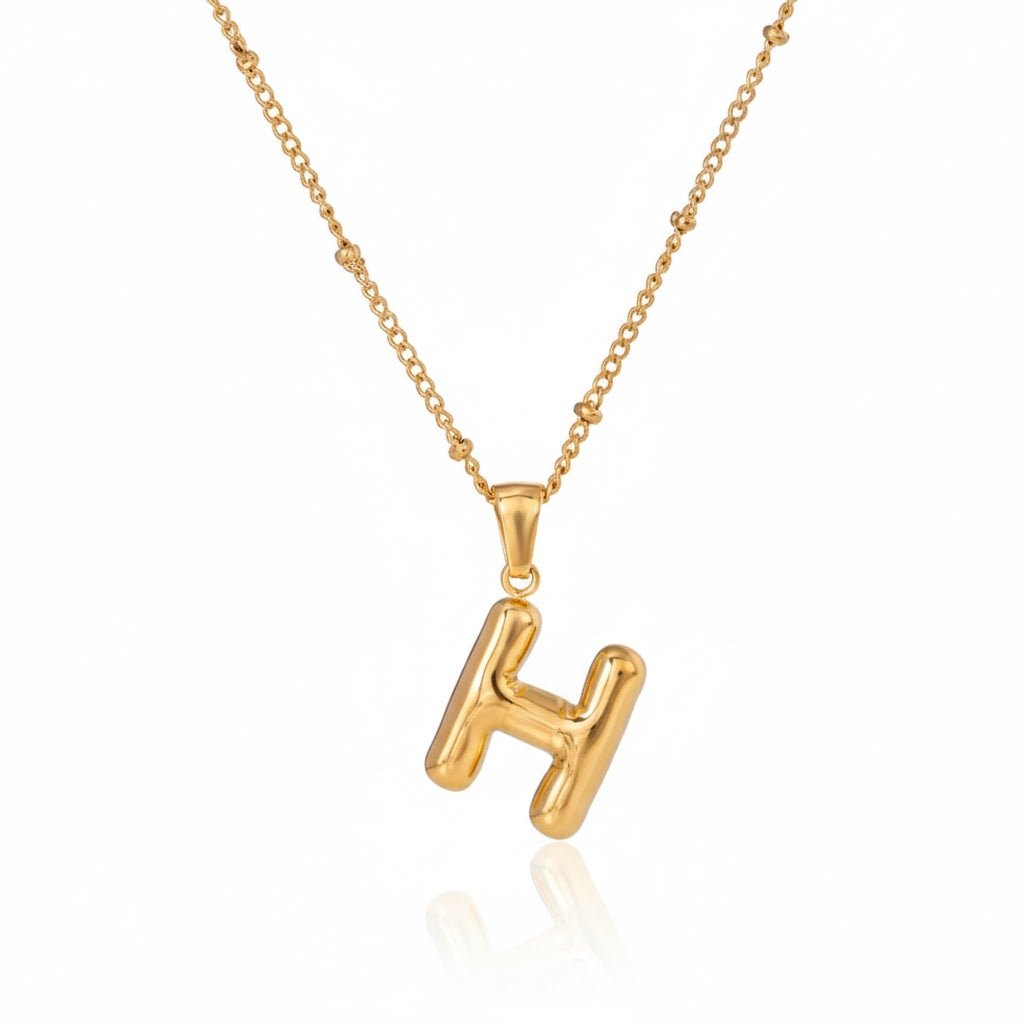 Gold Initial Necklace – Vergoldete Buchstaben - Halskette aus Edelstahl (A–Z) - PULXERA