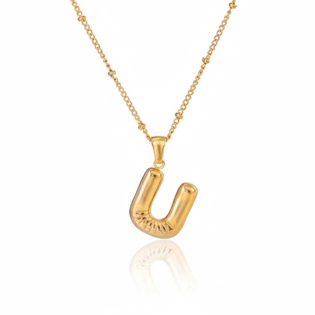 Gold Initial Necklace – Vergoldete Buchstaben - Halskette aus Edelstahl (A–Z) - PULXERA