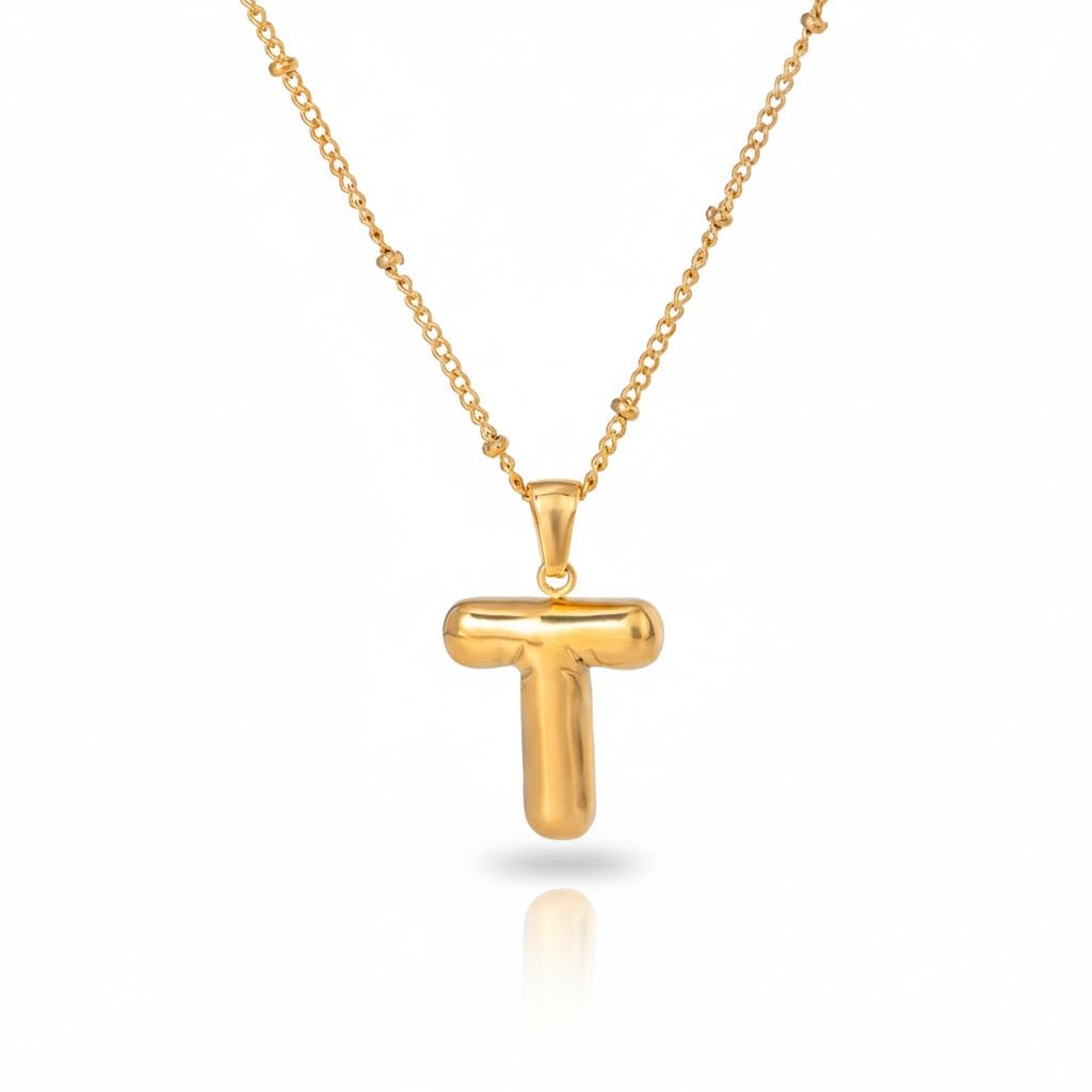Gold Initial Necklace – Vergoldete Buchstaben - Halskette aus Edelstahl (A–Z) - PULXERA