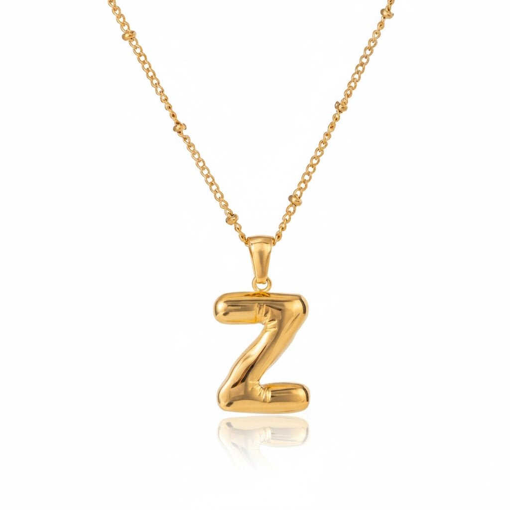 Gold Initial Necklace – Vergoldete Buchstaben - Halskette aus Edelstahl (A–Z) - PULXERA