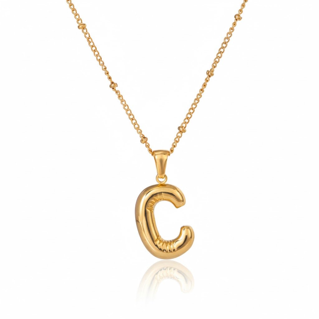 Gold Initial Necklace – Vergoldete Buchstaben - Halskette aus Edelstahl (A–Z) - PULXERA