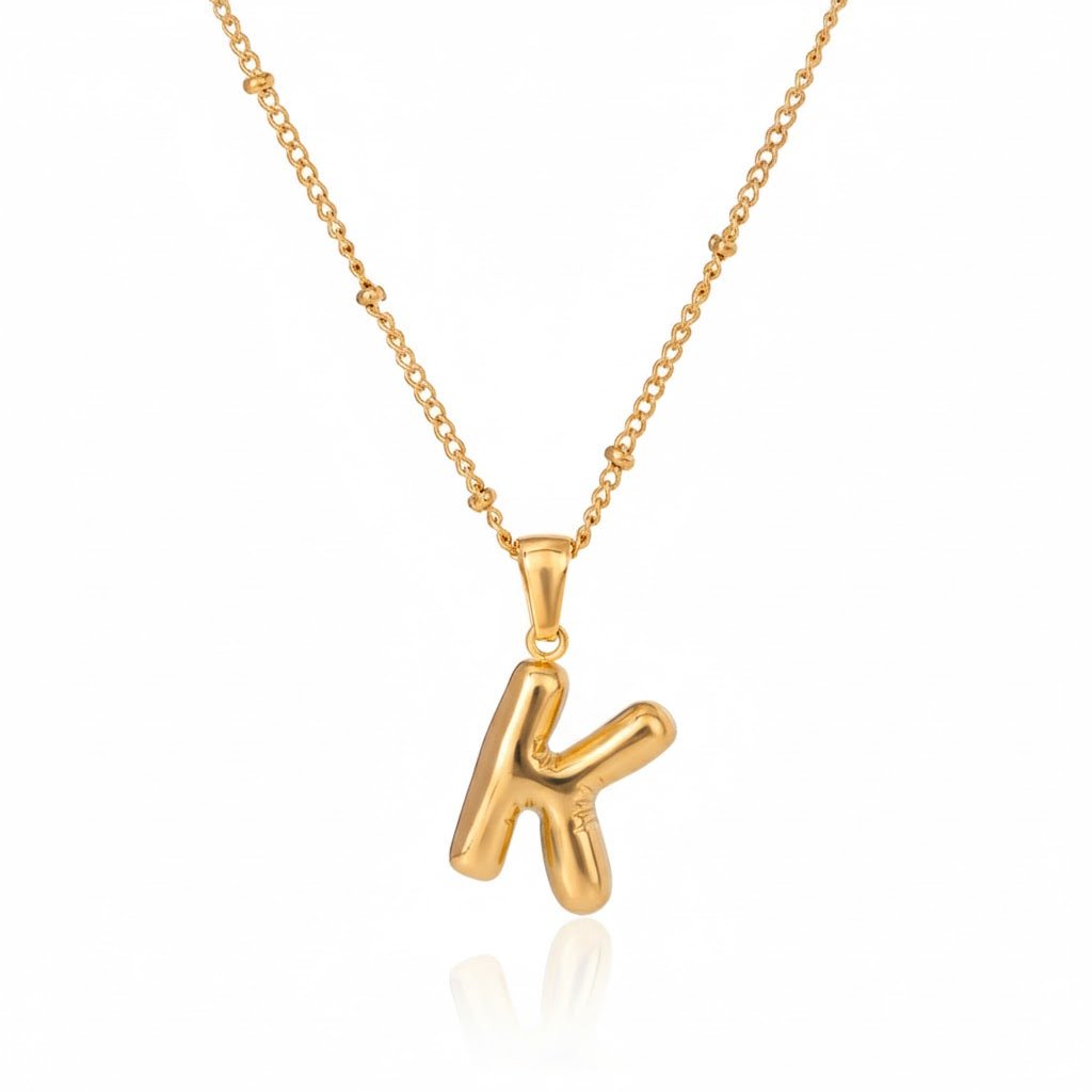 Gold Initial Necklace – Vergoldete Buchstaben - Halskette aus Edelstahl (A–Z) - PULXERA