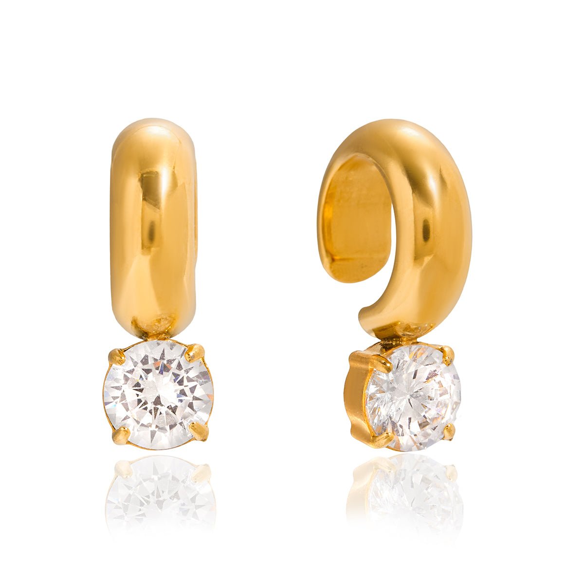 Golden Classic Sparkle – Goldene Mini - Creolen mit funkelndem Zirkonia - PULXERA