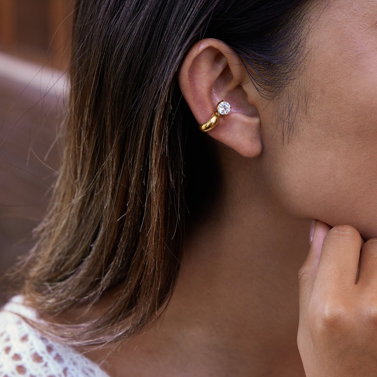 Golden Classic Sparkle – Goldene Mini - Creolen mit funkelndem Zirkonia - PULXERA