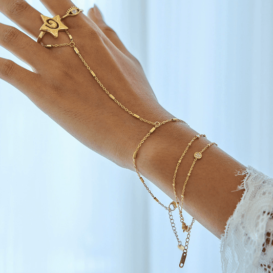 Handkettchen mit Zylinder - Elementen im 18K Gold look - PULXERA