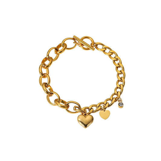 Heart Chain Armband im 18 K Gold look - PULXERA