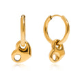 Heart Drop Mini Hoops – Goldene Creolen mit Herzanhänger - PULXERA