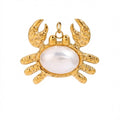 Krabben Charm mit Perlmutt – Maritimer Anhänger in Gold - PULXERA