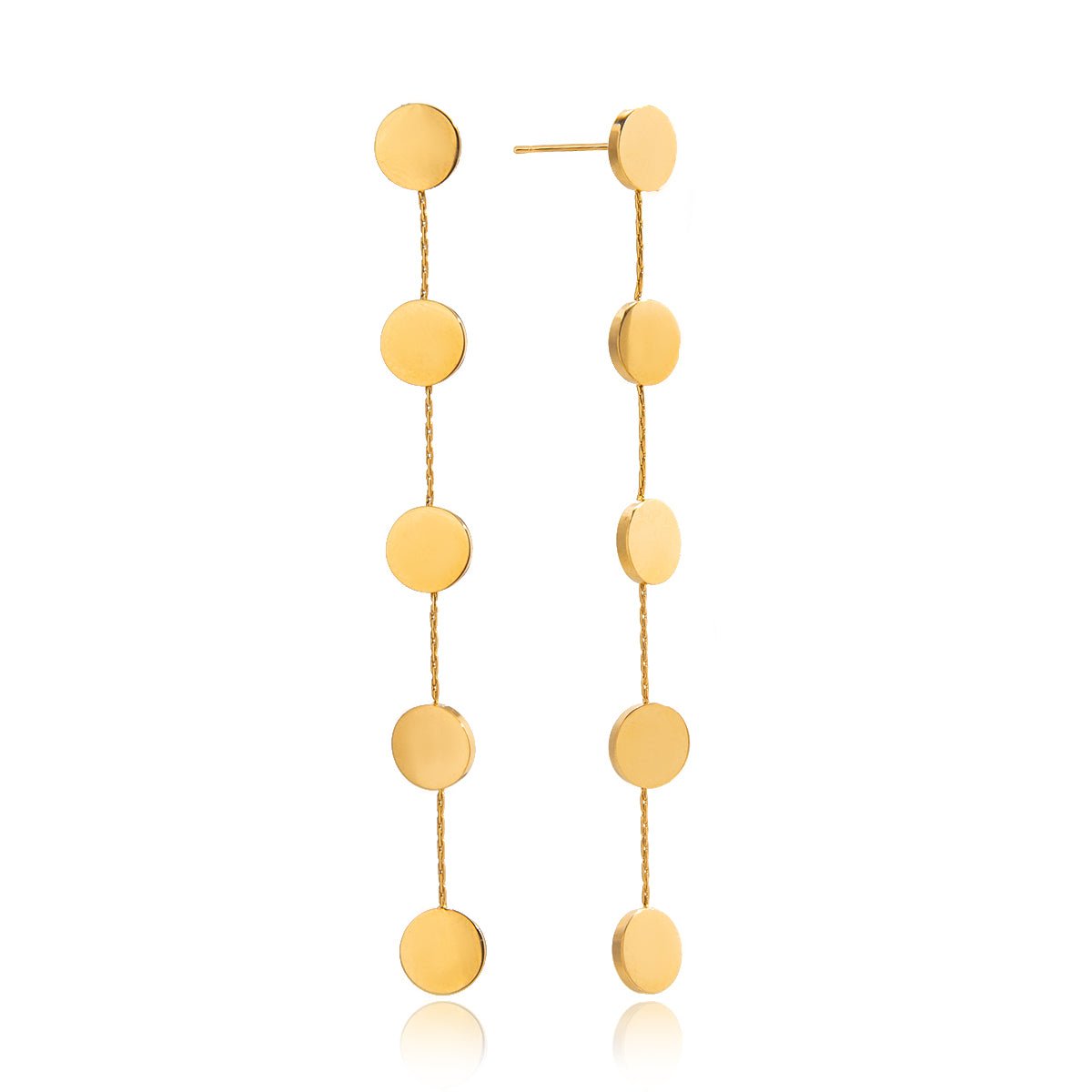 Lange Goldene Plättchen - Ohrringe – Minimalistisch & Elegant - PULXERA