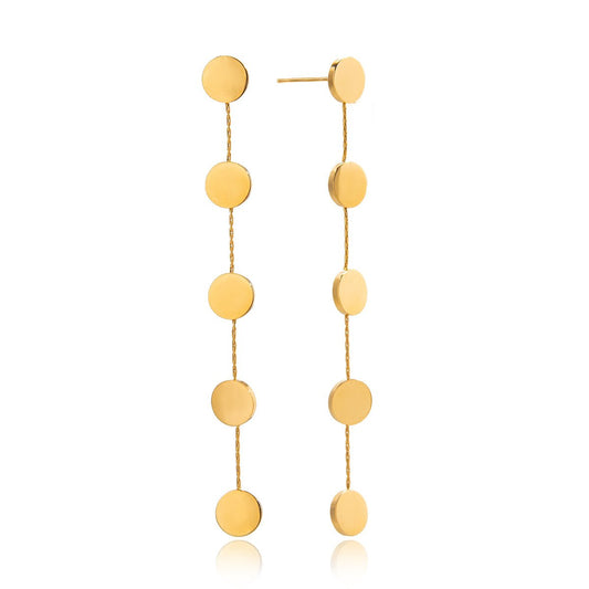 Lange Goldene Plättchen - Ohrringe – Minimalistisch & Elegant - PULXERA