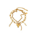 Layered Heart Charm Armband im 18 K Gold look - PULXERA