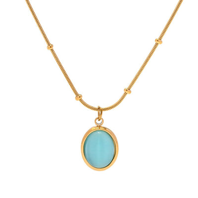 lue Aura Necklace – Elegante Kette mit himmelblauem Anhänger - PULXERA