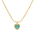 Ocean Heart Halskette im 18K Gold Look - PULXERA