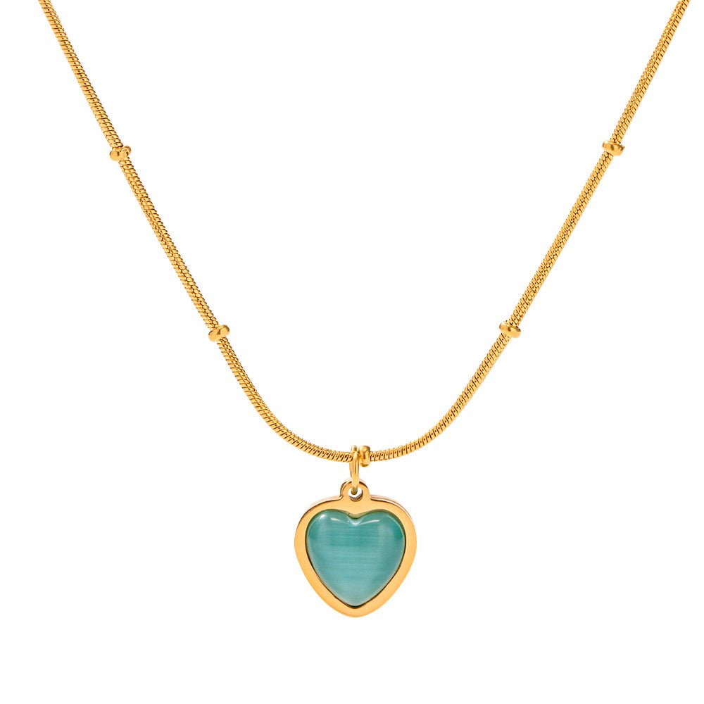 Ocean Heart Halskette im 18K Gold Look - PULXERA
