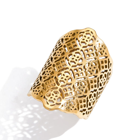 Oriental Lace Ring im 18 K Gold look - PULXERA