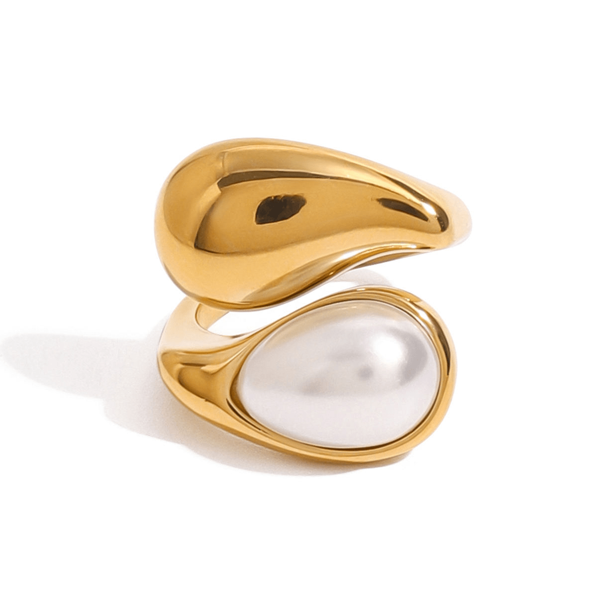 Pearl Wave Ring im 18 K Gold look - PULXERA
