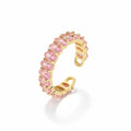Pink Crystal Band Ring – Vergoldeter Ring mit rosafarbenen Premium - Steinen - PULXERA