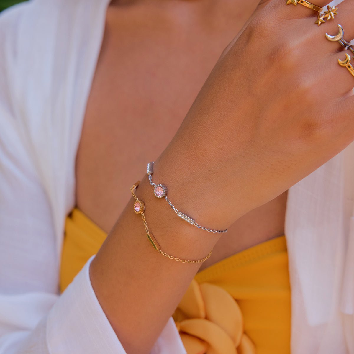Pink Glow Armband im Silber look - PULXERA