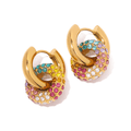 Rainbow Crystal Loop Earrings – Vergoldete Statement - Ohrringe mit bunten Zirkonia - PULXERA