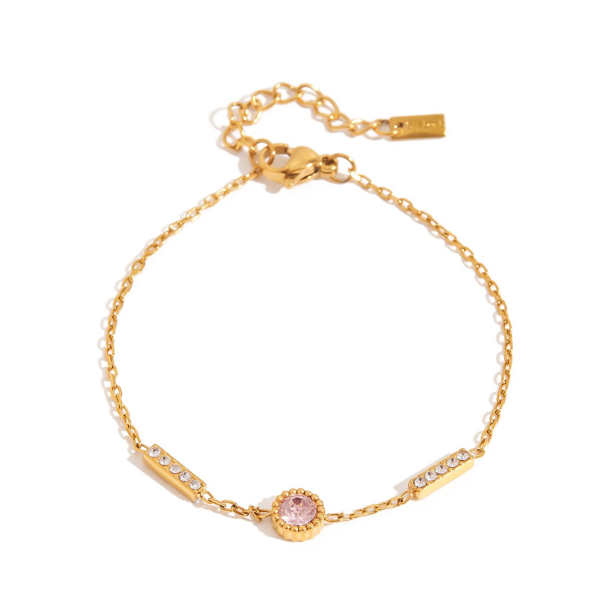 Rosé Crystal Armband – Feiner 18K Gold Look - PULXERA