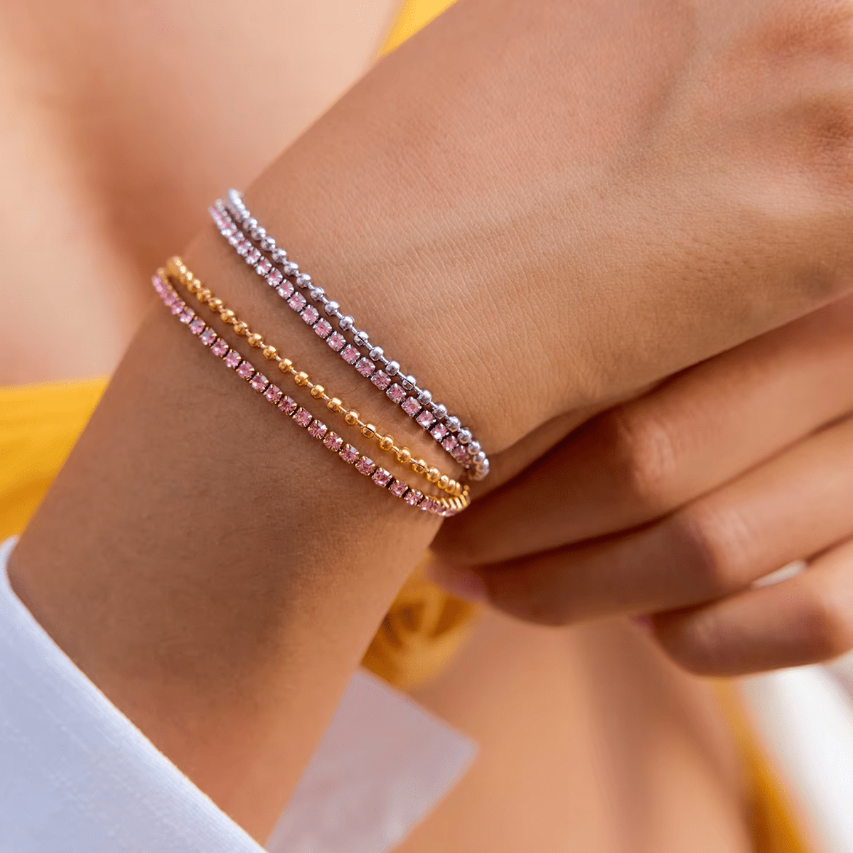 Rose Crystal Armband im Silber look - PULXERA