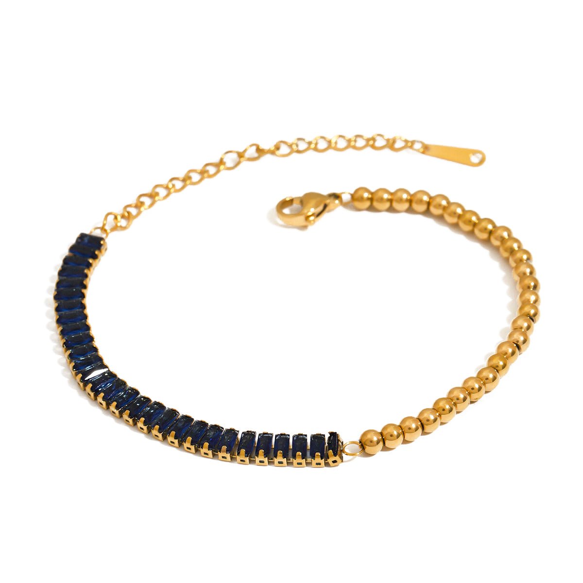 Royal Blue Mix – Goldperlen Armband mit Saphir - Look - PULXERA