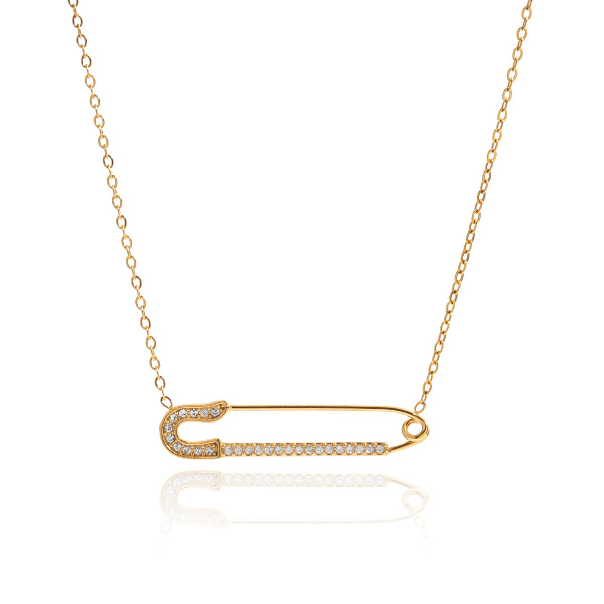 Safety Chic Necklace – Goldene Sicherheitsnadel - Kette - PULXERA