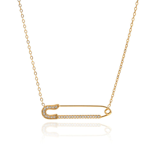 Safety Chic Necklace – Goldene Sicherheitsnadel - Kette - PULXERA