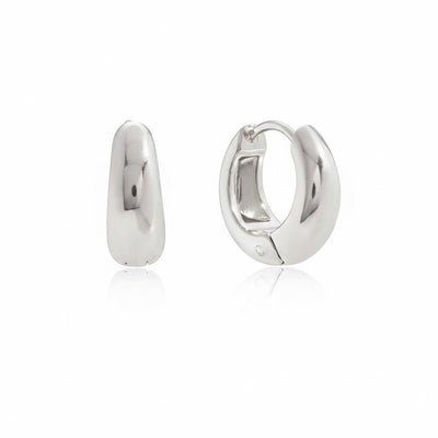 Silver Bubble Hoops – Minimalistische Chunky Creolen in Hochglanz - Silber - PULXERA