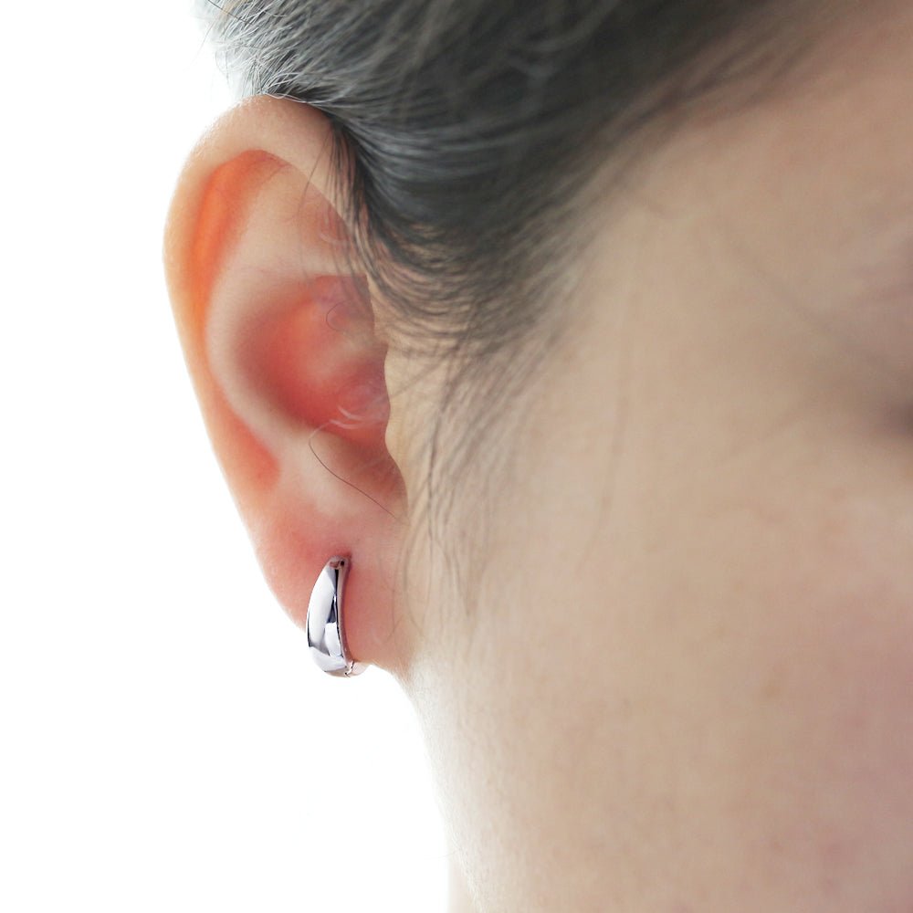 Silver Bubble Hoops – Minimalistische Chunky Creolen in Hochglanz - Silber - PULXERA