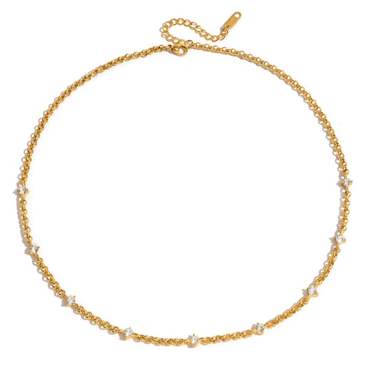 Sparkle Chain Halskette im 18K Gold Look - PULXERA