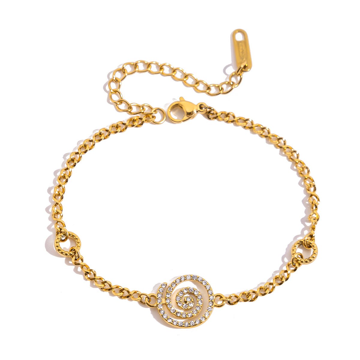 Spiral Charm Armband – Zeitlos & Funkelnd im 18K Gold Look - PULXERA