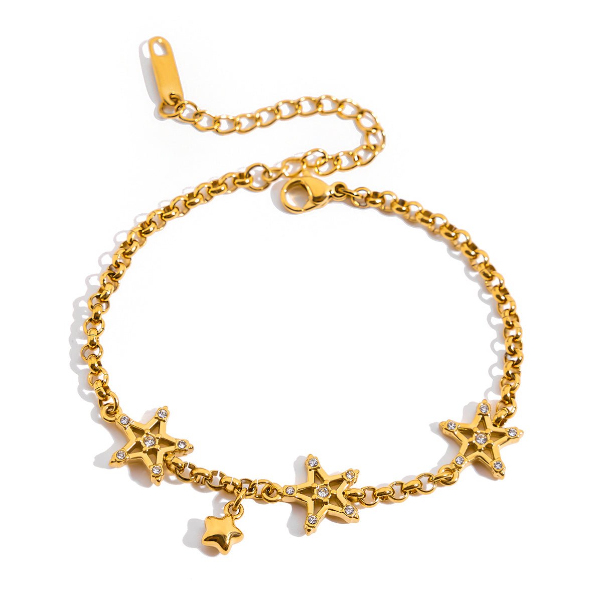 Star Charm Armband – Funkelnder 18K Gold Look - PULXERA