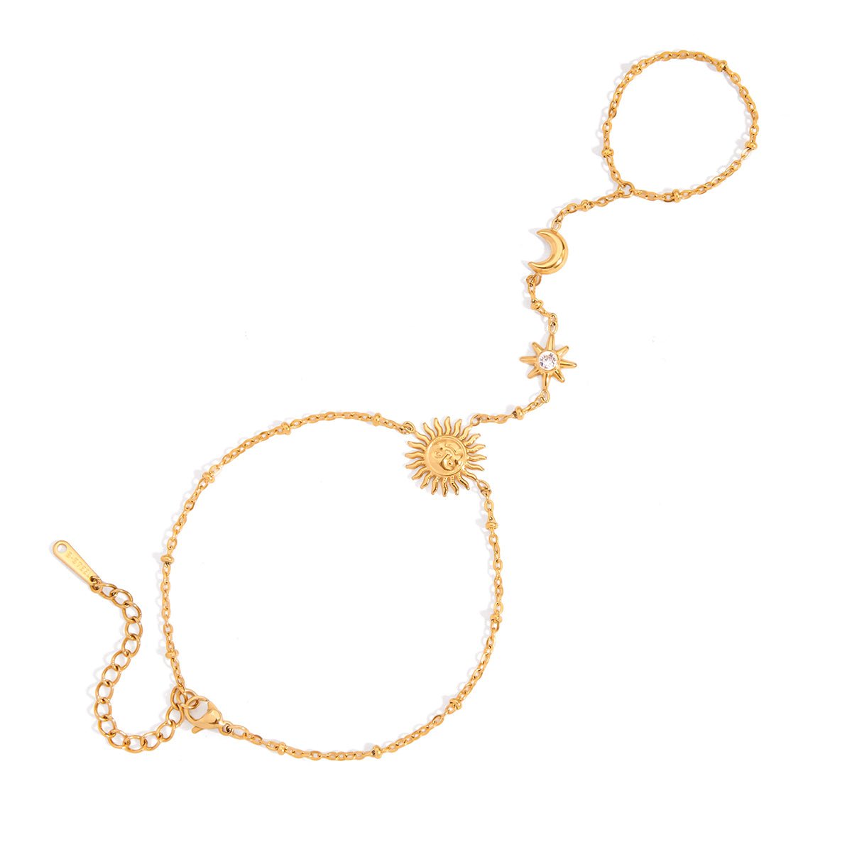 Sun & Moon Handkette im 18K Gold Look - PULXERA