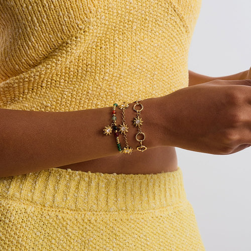 Sunshine Circle Armband im 18K Gold look - PULXERA