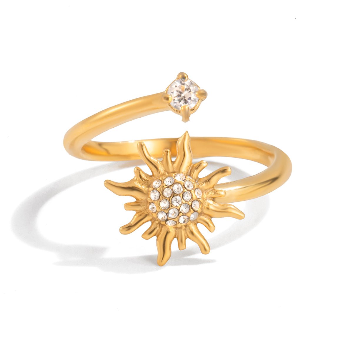 Sunshine Crystal Ring im 18 K Gold look - PULXERA