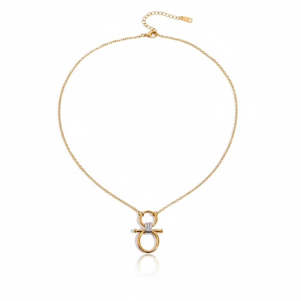 Toggle Elegance Necklace – Minimalistische Halskette mit Luxus - Verschlussdesign - PULXERA