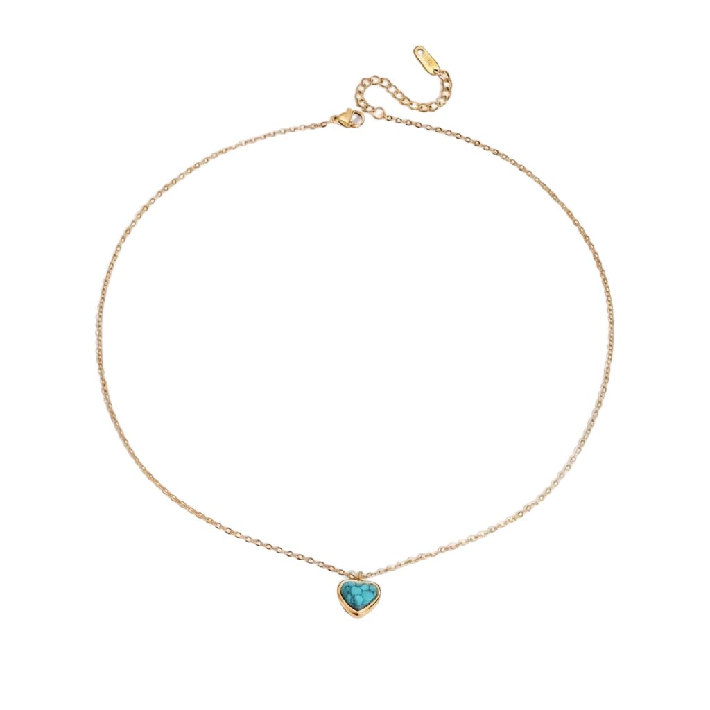 Turquoise Mini Heart Necklace - PULXERA