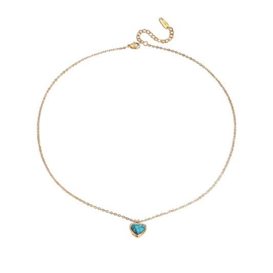 Turquoise Mini Heart Necklace - PULXERA