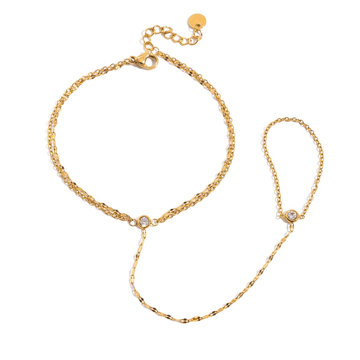Twisted Elegance Handkette im 18K Gold look - PULXERA