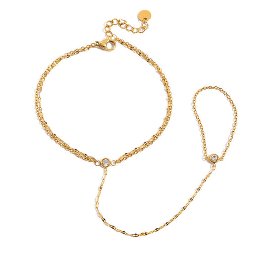 Twisted Elegance Handkette im 18K Gold look - PULXERA