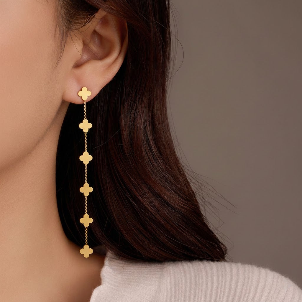 Blüten Ohrringe im 18K Gold look