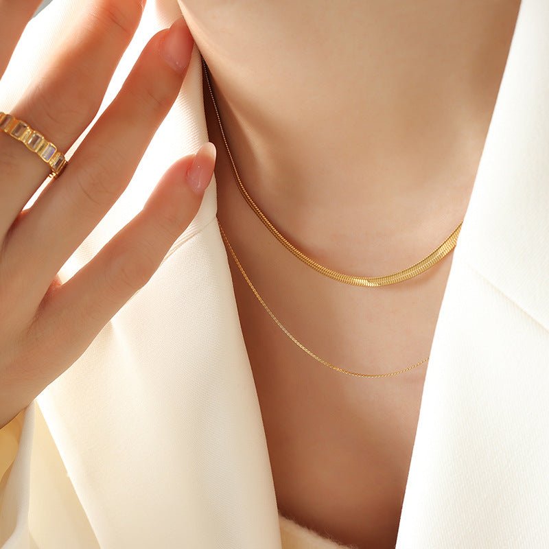Velvet Layers Duo Halskette im 18K Gold Look - PULXERA