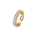 White Crystal Ring im 18K Gold look - PULXERA