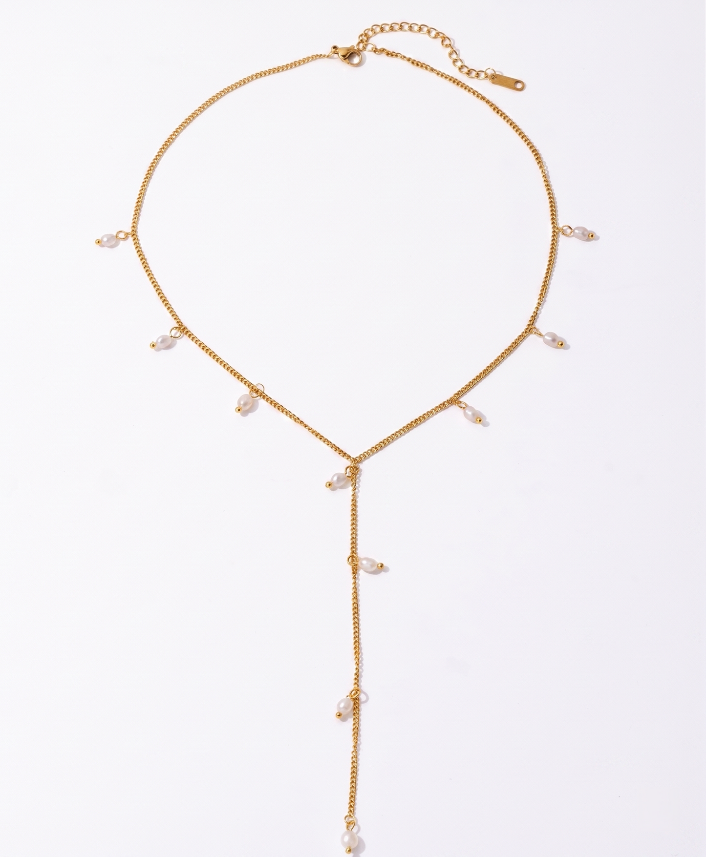 Pearl Drop Halskette im 18K Gold Look